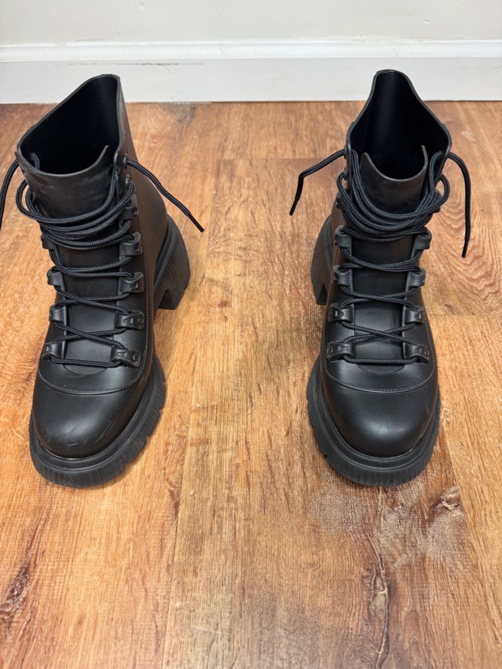 Women’s Black Melissa Combat Boots